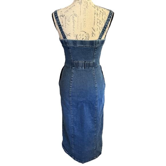 GU Blue Denim Zipper Front Convertible Dress Size Medium - Picture 2 of 4